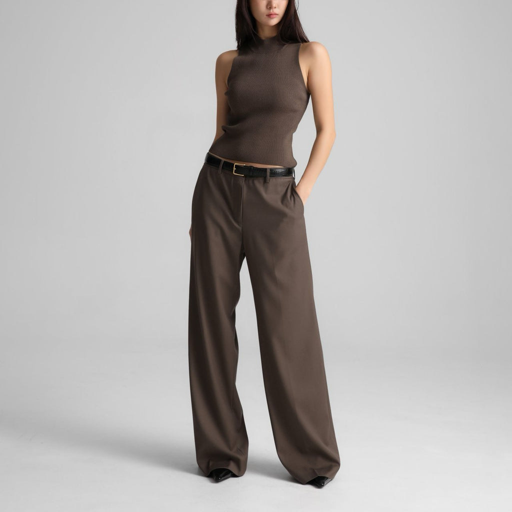 LOW-RISE WIDE TROUSERS