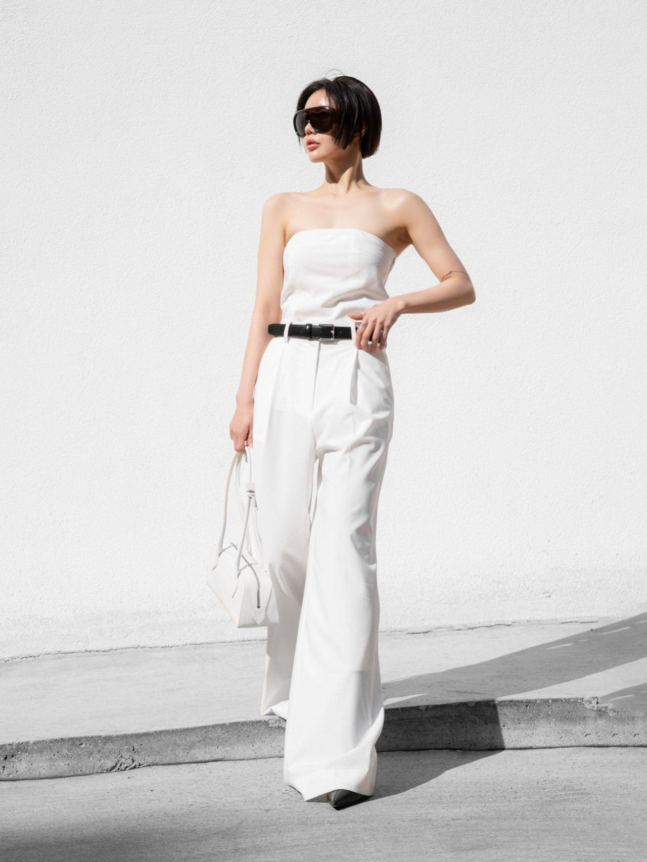 RELAXED WIDE-LEG TROUSERS