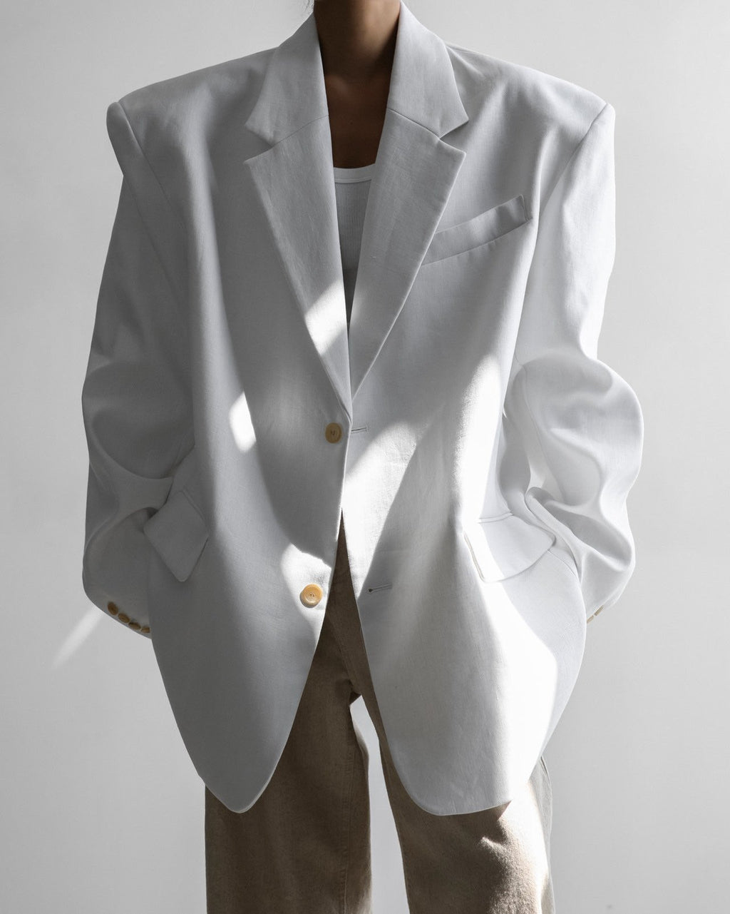MAXI OVERSIZED LINEN BLAZER
