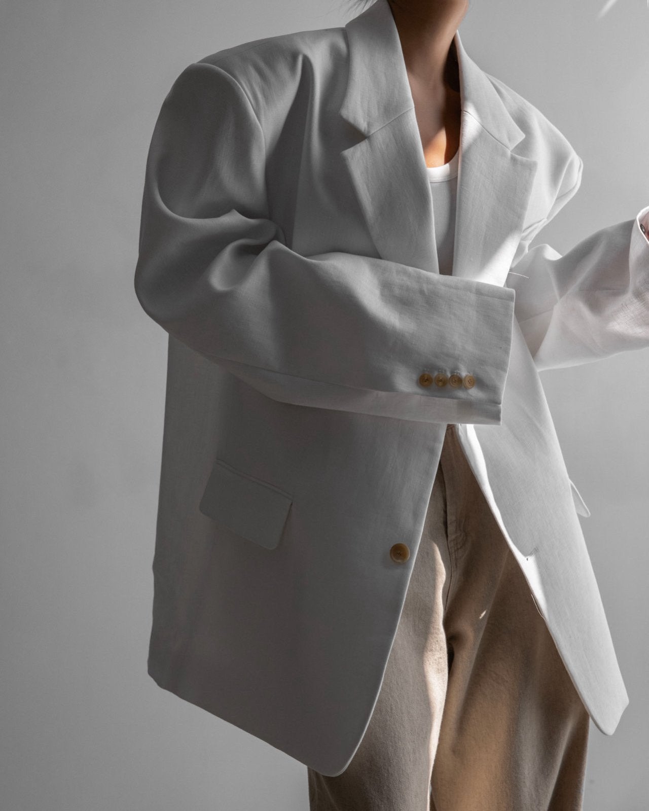 MAXI OVERSIZED LINEN BLAZER