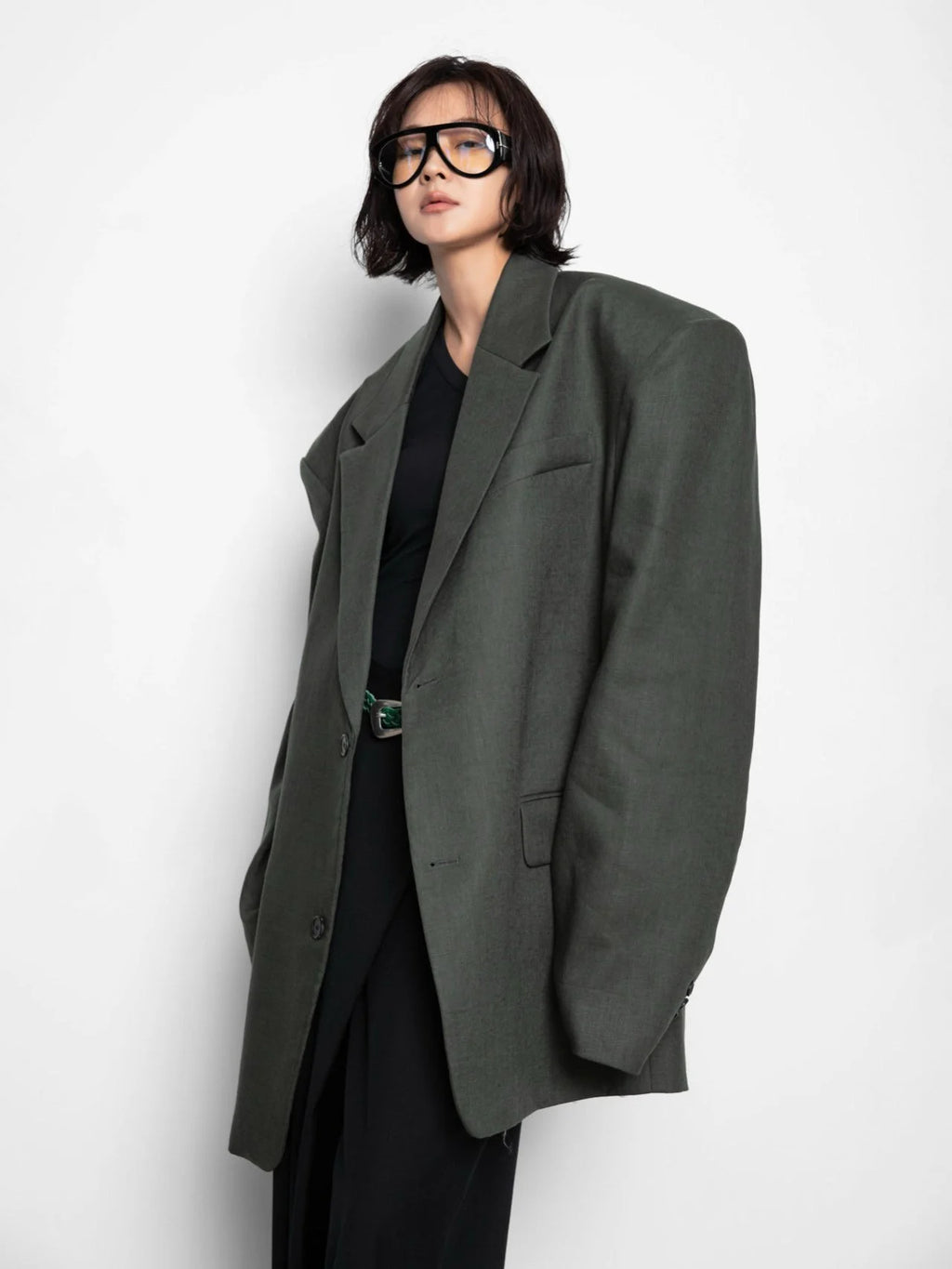 MAXI OVERSIZED LINEN BLAZER