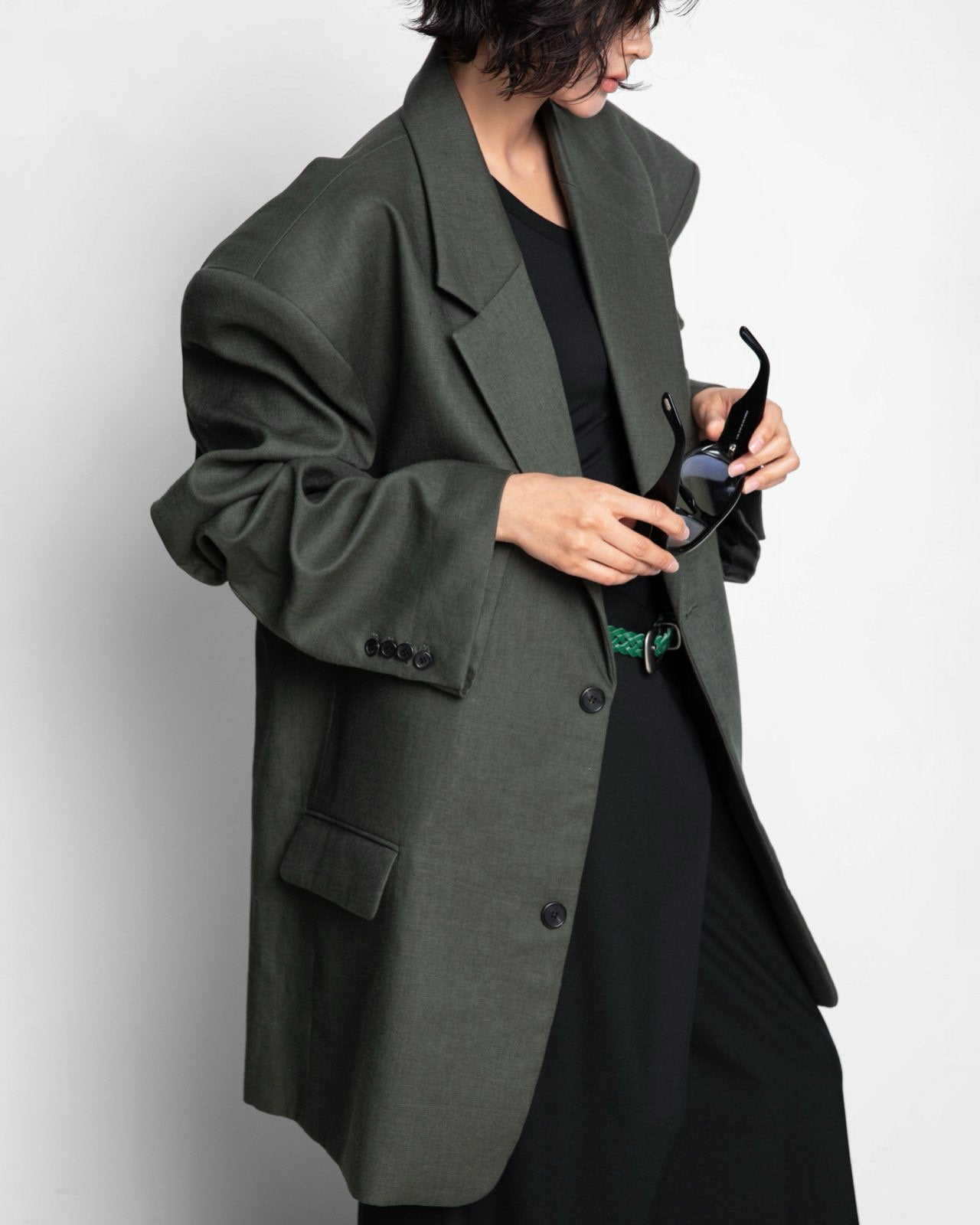 MAXI OVERSIZED LINEN BLAZER