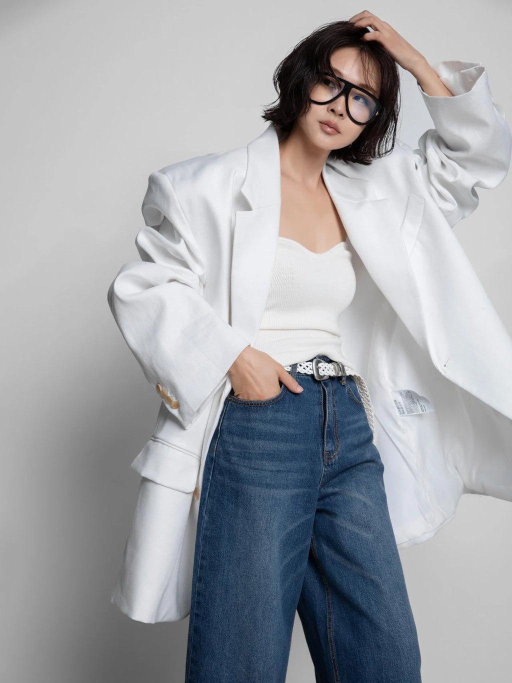 MAXI OVERSIZED LINEN BLAZER