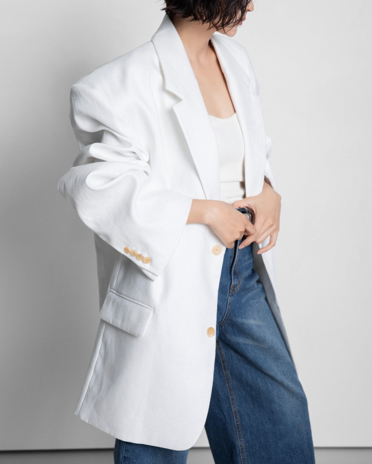 MAXI OVERSIZED LINEN BLAZER