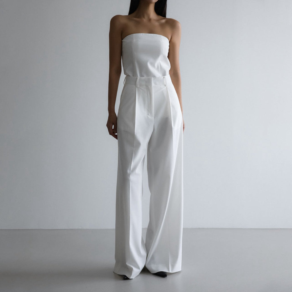 RELAXED WIDE-LEG TROUSERS