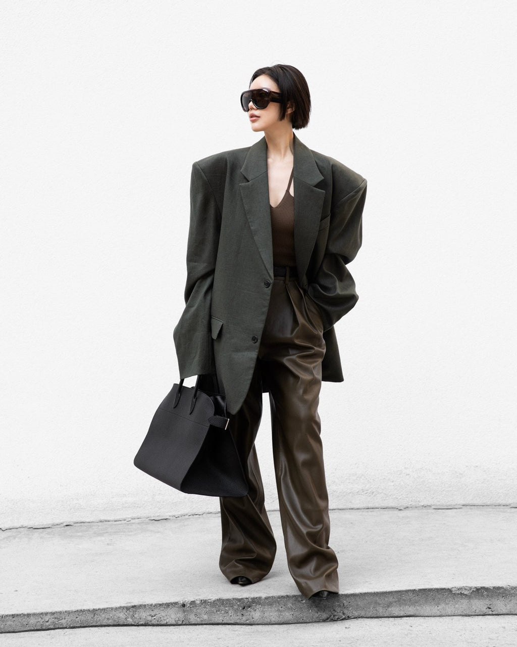 MAXI OVERSIZED LINEN BLAZER